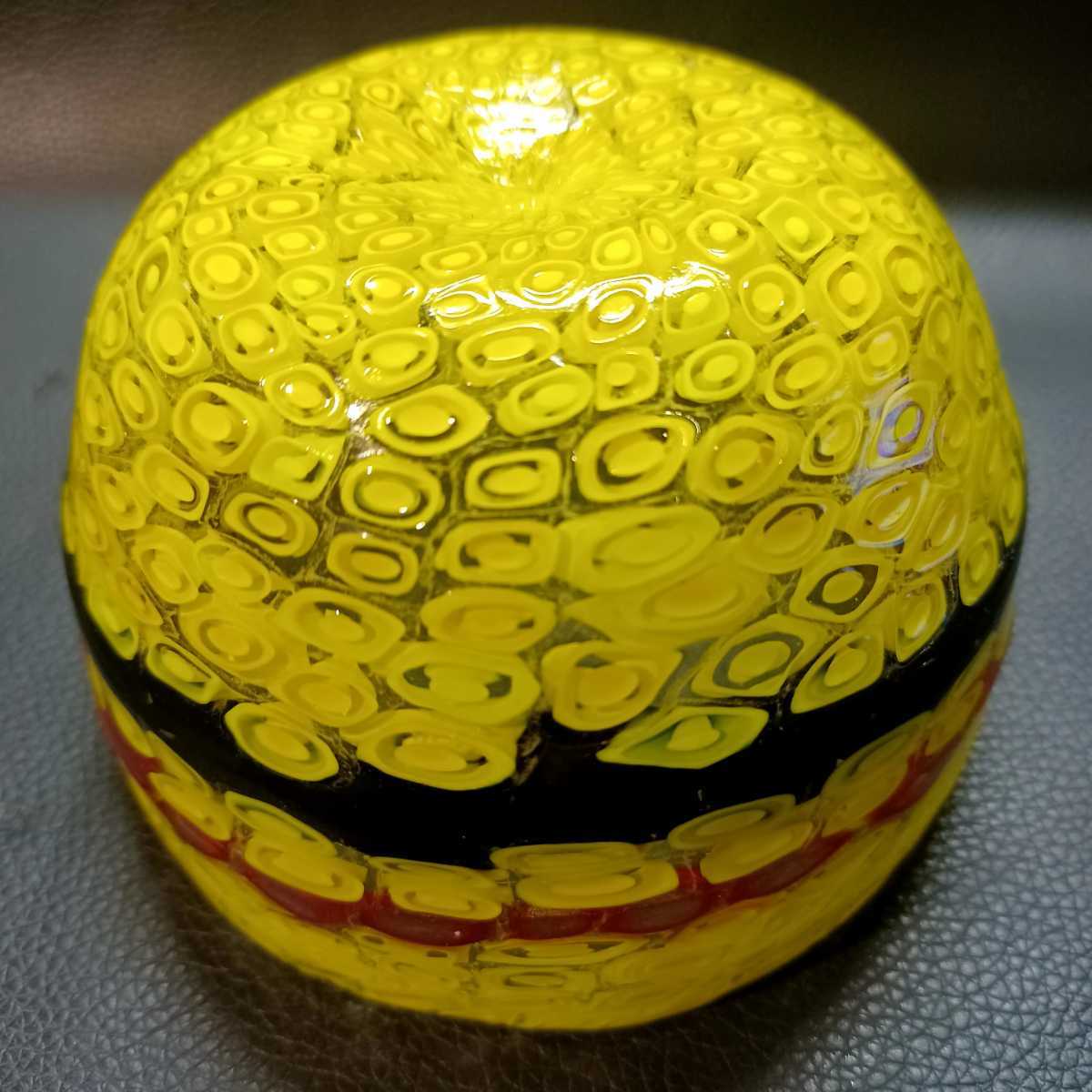 MURANO ムラノ イエロー ミルフィオリ お碗 皿 MURANO ムラノ イエロー