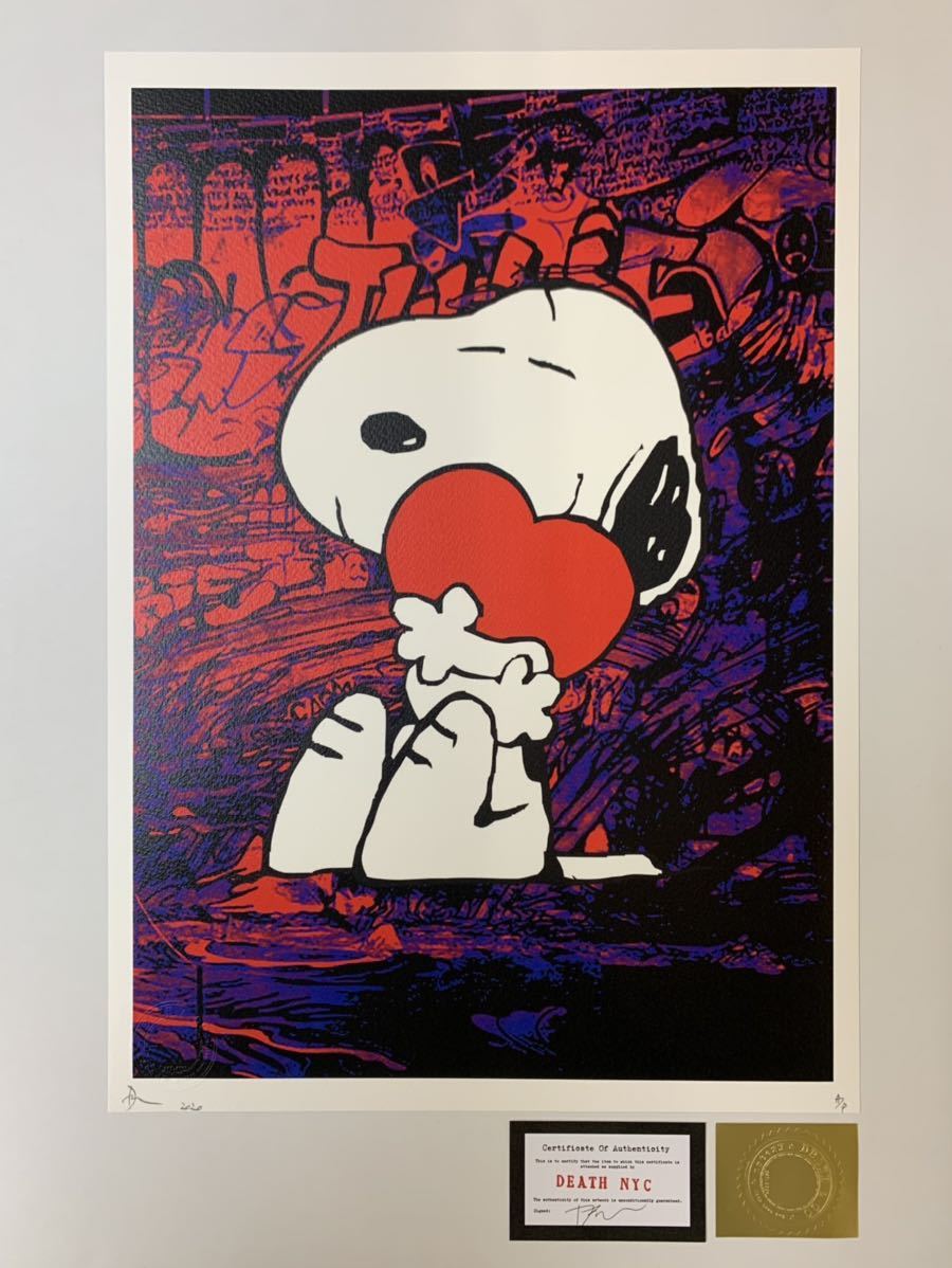 アートポスター DEATH NYC スヌーピー サックス 希少 A3サイズ アート
