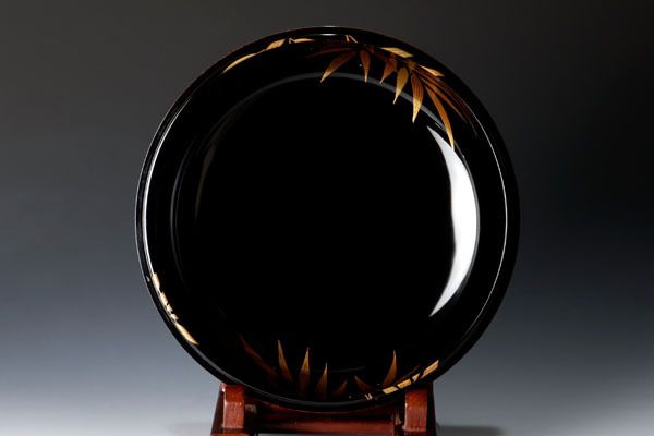 岡本漆専堂 漆園 而妙斎 書付 花押 青漆 折溜 香合 共箱 茶道具