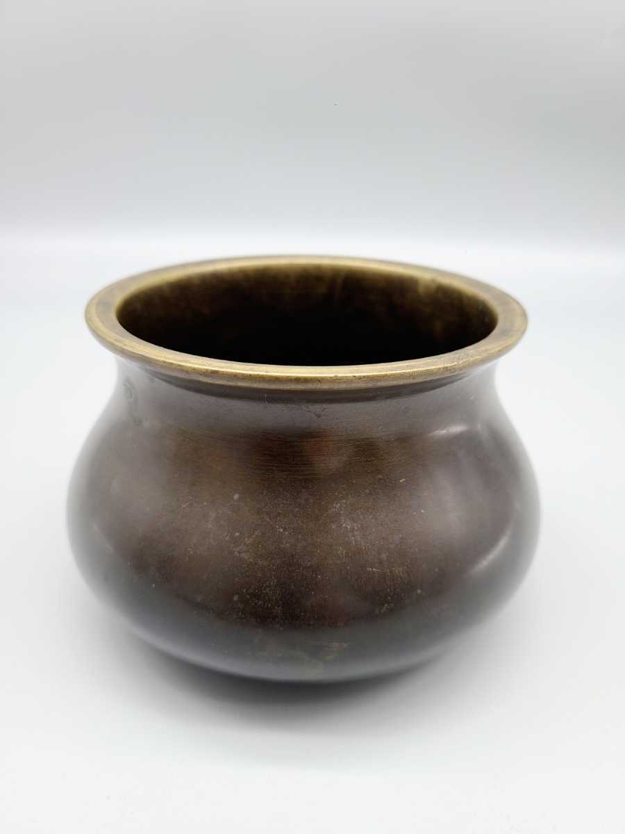 龍文堂 古銅 建水 こぼし 茶道具 煎茶 蝋型鋳造 中国 銅製 時代 龍文堂