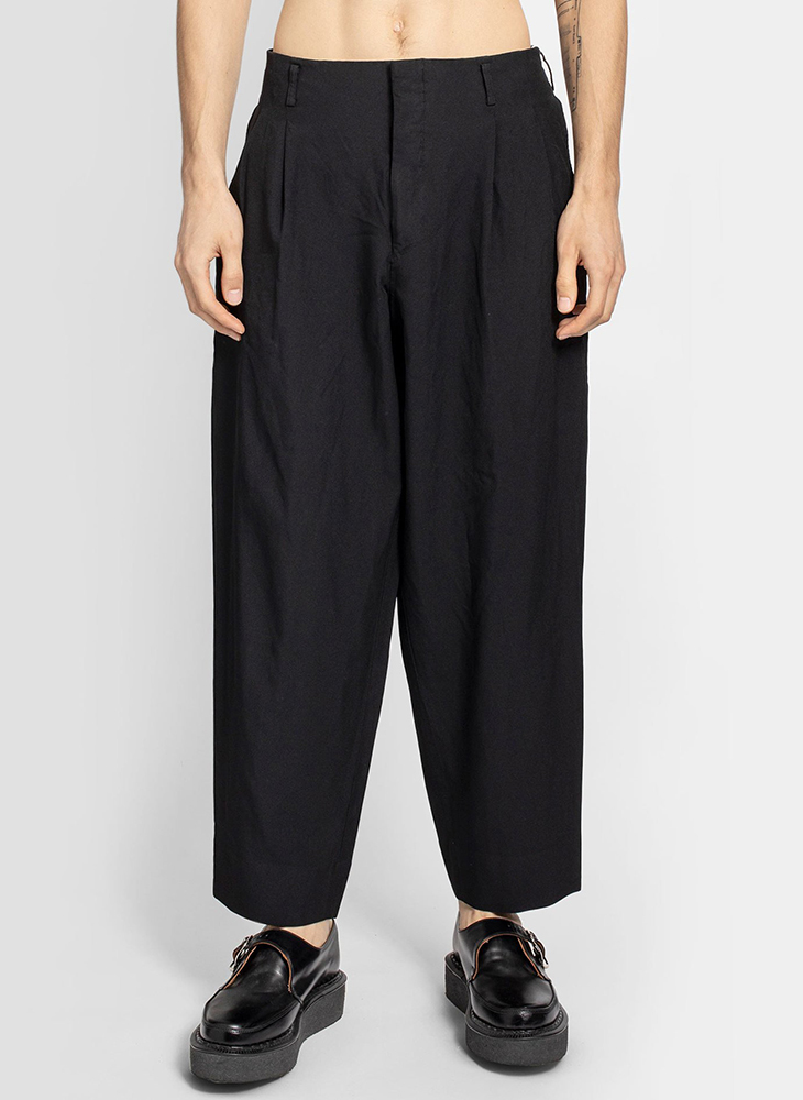 ユージニアスCDG ポリ縮絨ワークパンツ ブラックM コムデギャルソン