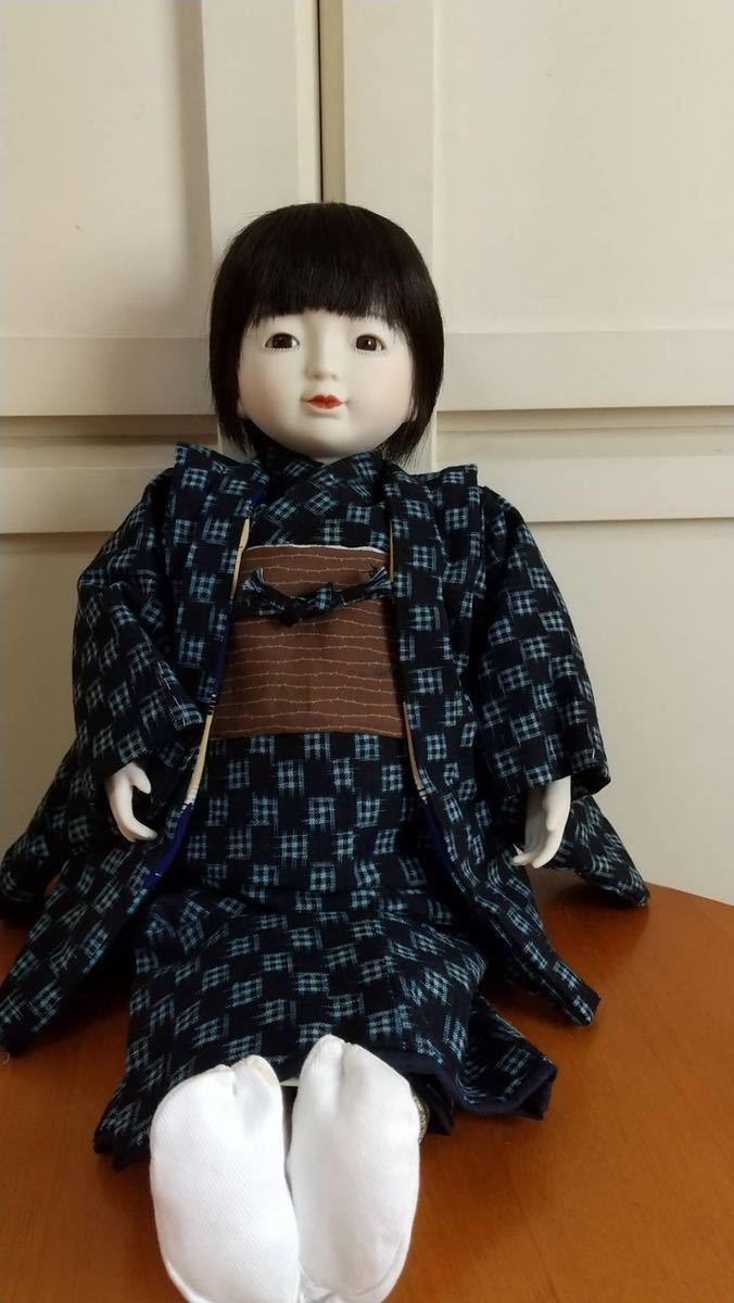 F）市松人形 着物 16cm位の人形に 江戸縮緬 日本人形