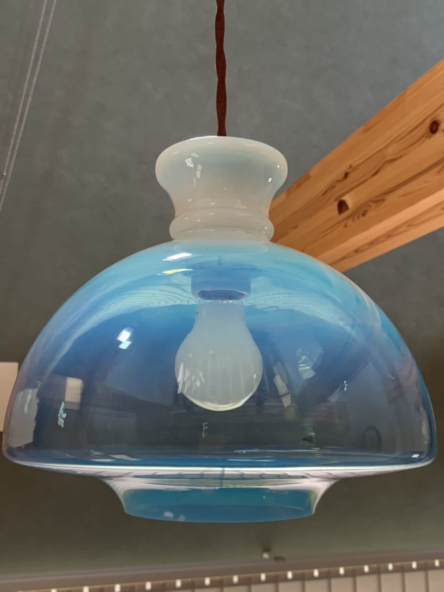 レトロ ガラス ペンダントライト 吊り下げTOSHIBA製