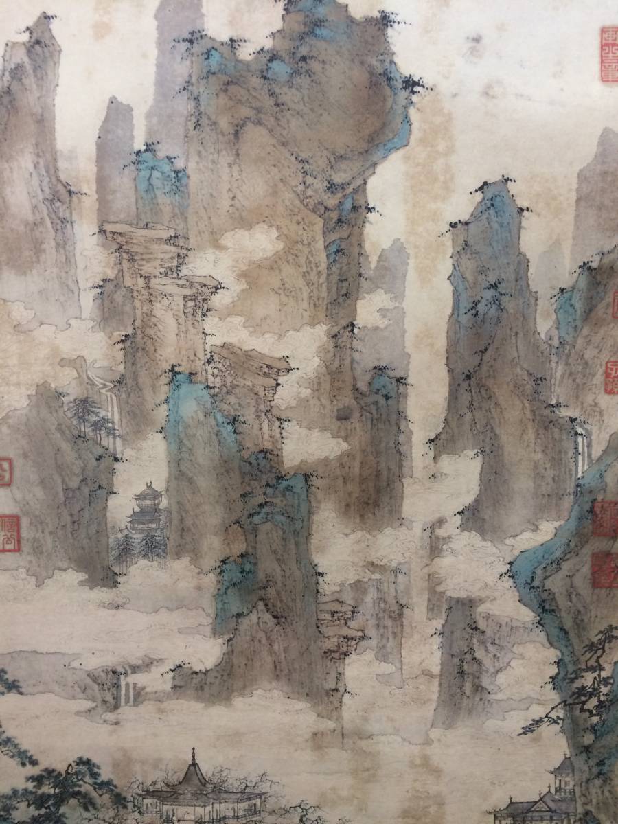 掛け軸 二玄社「明 仇英 仙山樓閣圖」 中国画 解説付 Yahoo