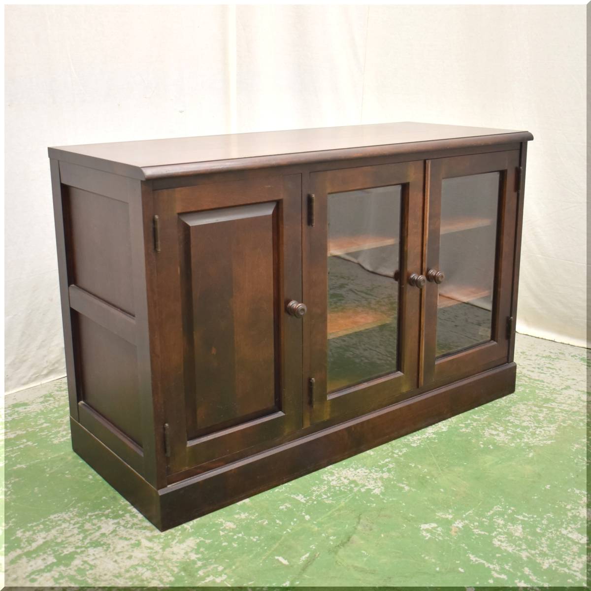 EIK49 北海道民芸家具 サイドキャビネット カバ材/樺材 飾り台 和モダン