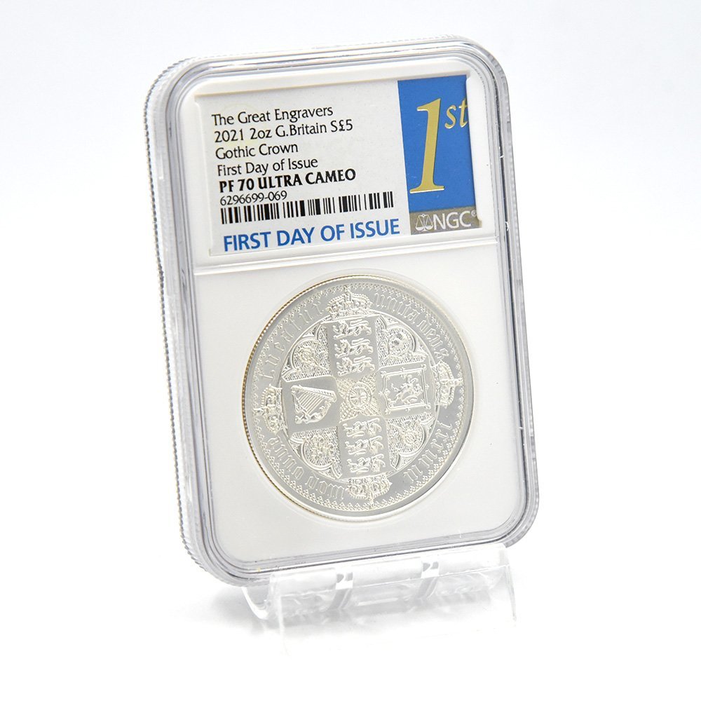 2021年イギリス ゴシッククラウンリバースシールド2oz NGC PF70UC2021