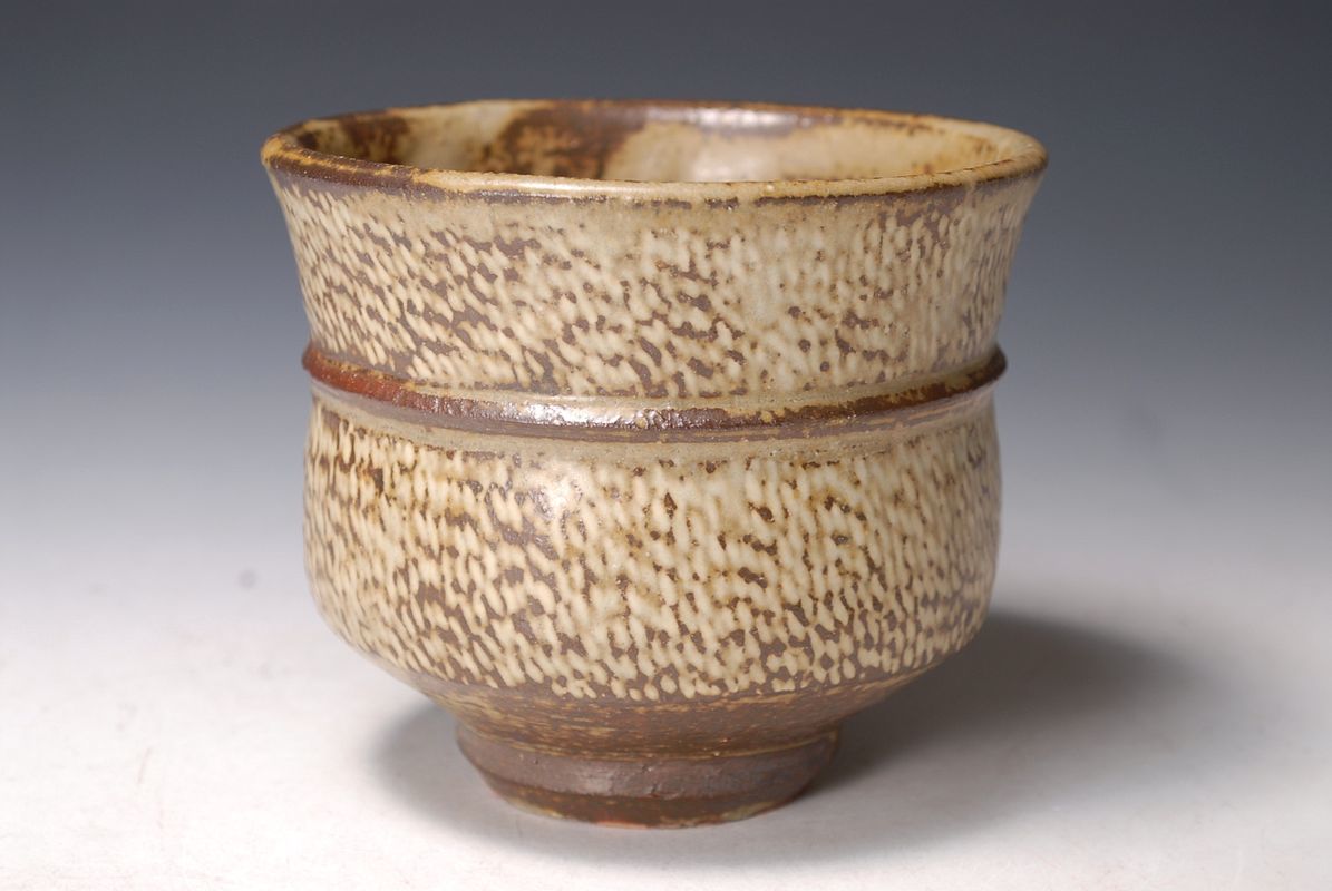 益子 人間国宝 島岡達三 作 縄文象嵌盃 益子 人間国宝 島岡達三 作