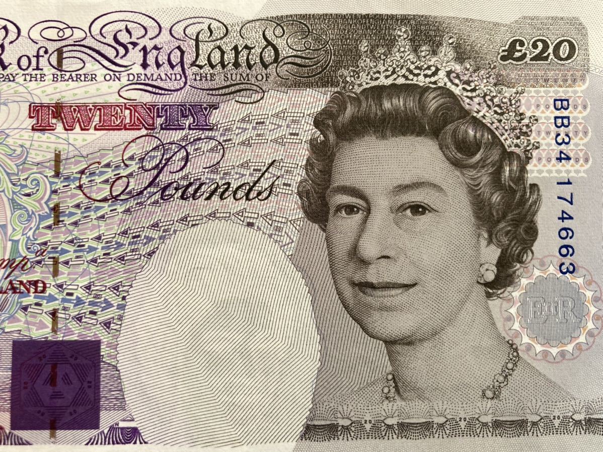 新品未使用 イギリスポンド20ポンド紙幣 イギリス 旧紙幣 ポンド 未