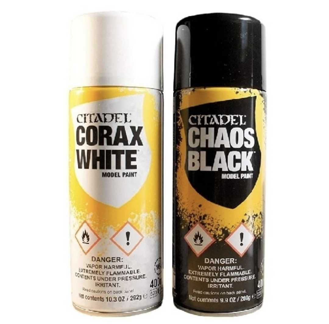 シタデルカラー サーフェイサー 下地スプレー 白黒2本セット CORAX