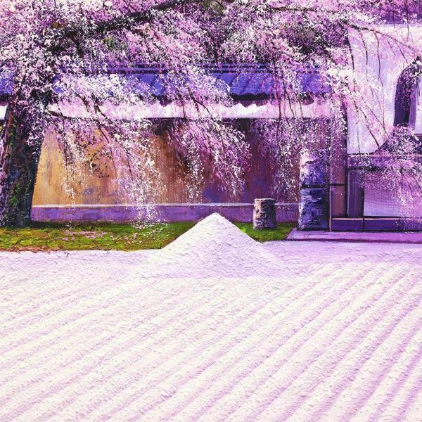 h*u様 寺井孝「高台寺の桜」額装絵画 サイン入り 寺井孝「高台寺の桜