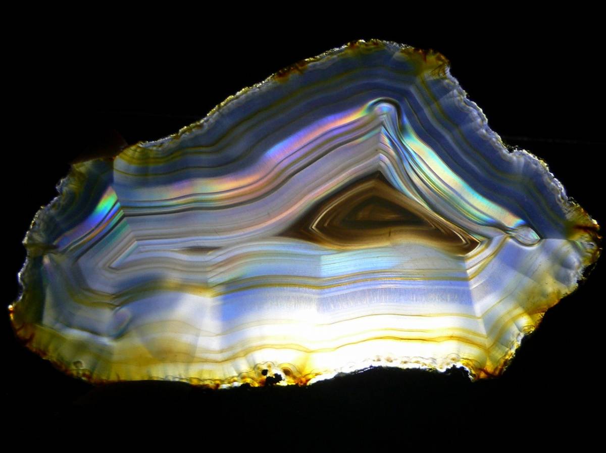 a11 インドネシア産 アゲートスライス イリスアゲート レインボー