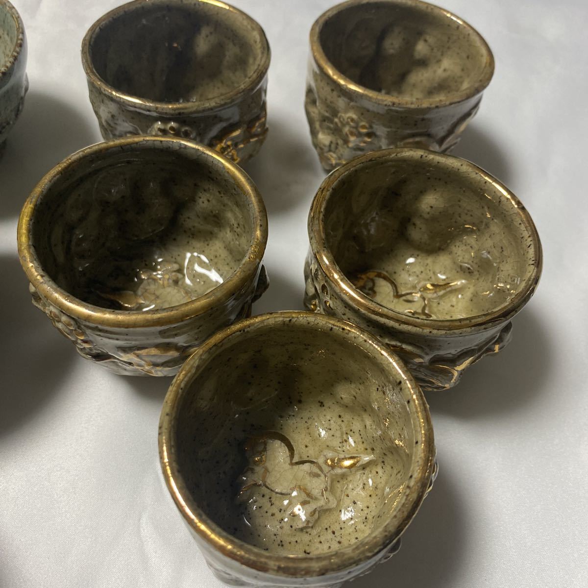 NO588 江戸〜明治期 相馬焼、古相馬？湯呑み 茶道具 馬紋 大堀相馬焼