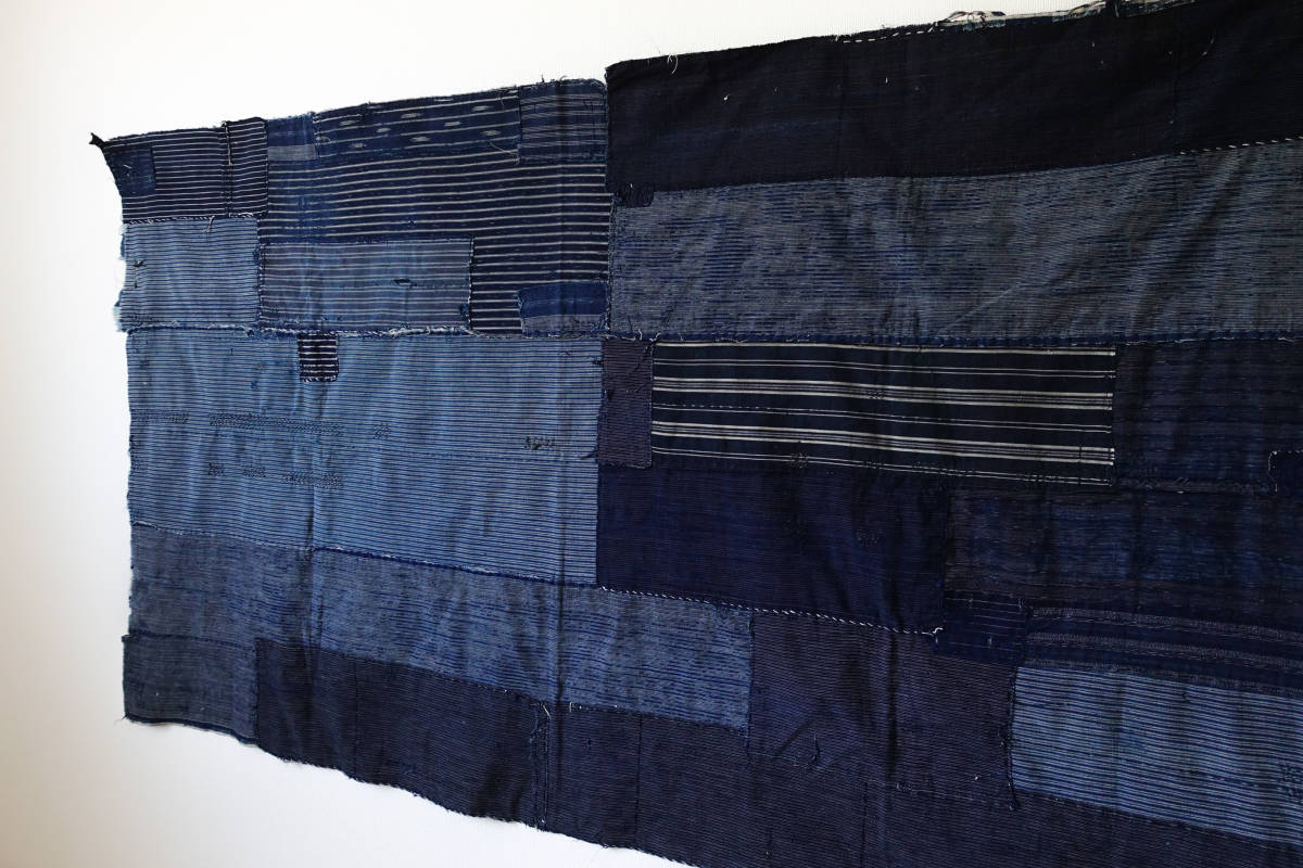 藍染古布ボロタペストリー