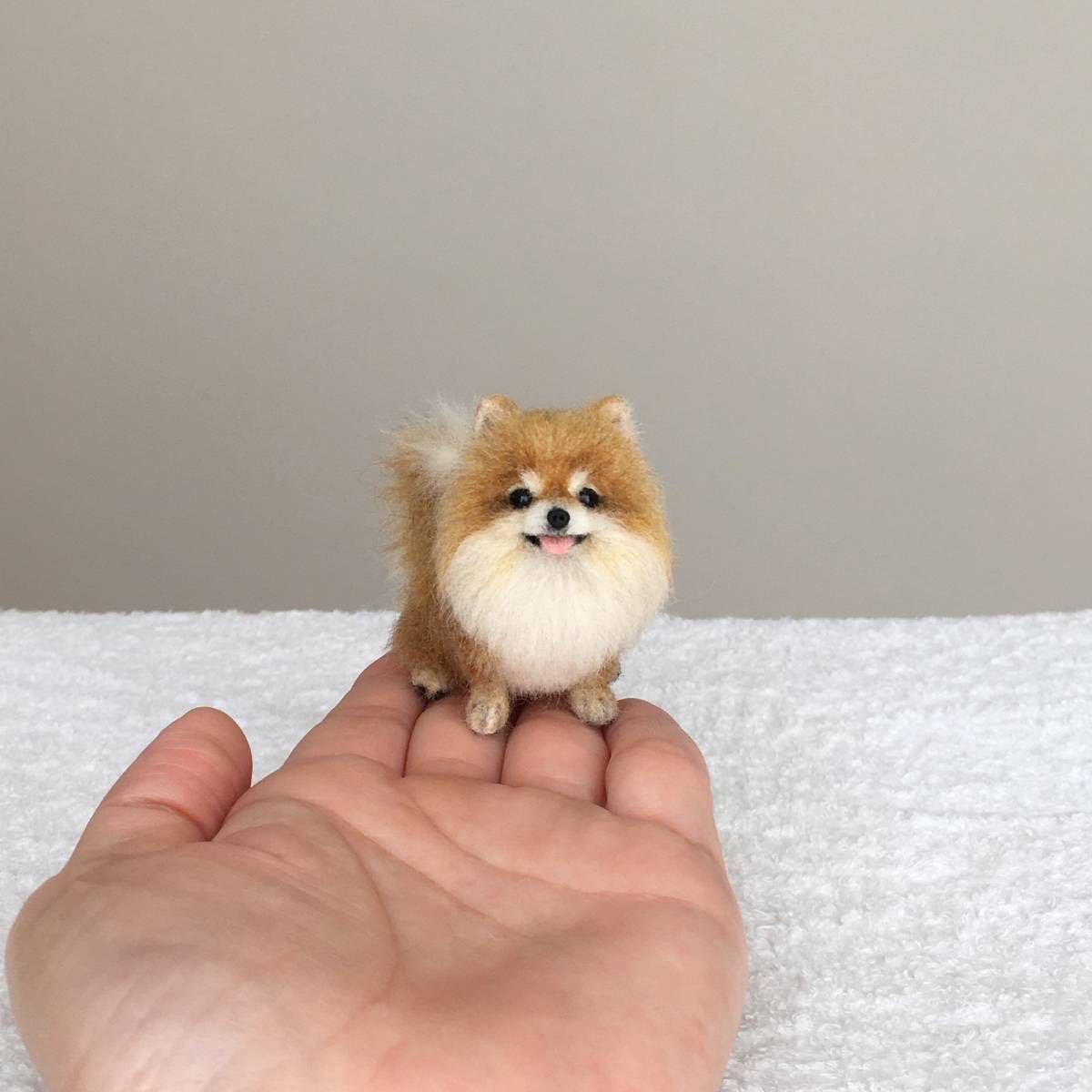 Yahoo!オークション - ぴのきち 5.3cmのちびポメちゃん 羊毛フェルト