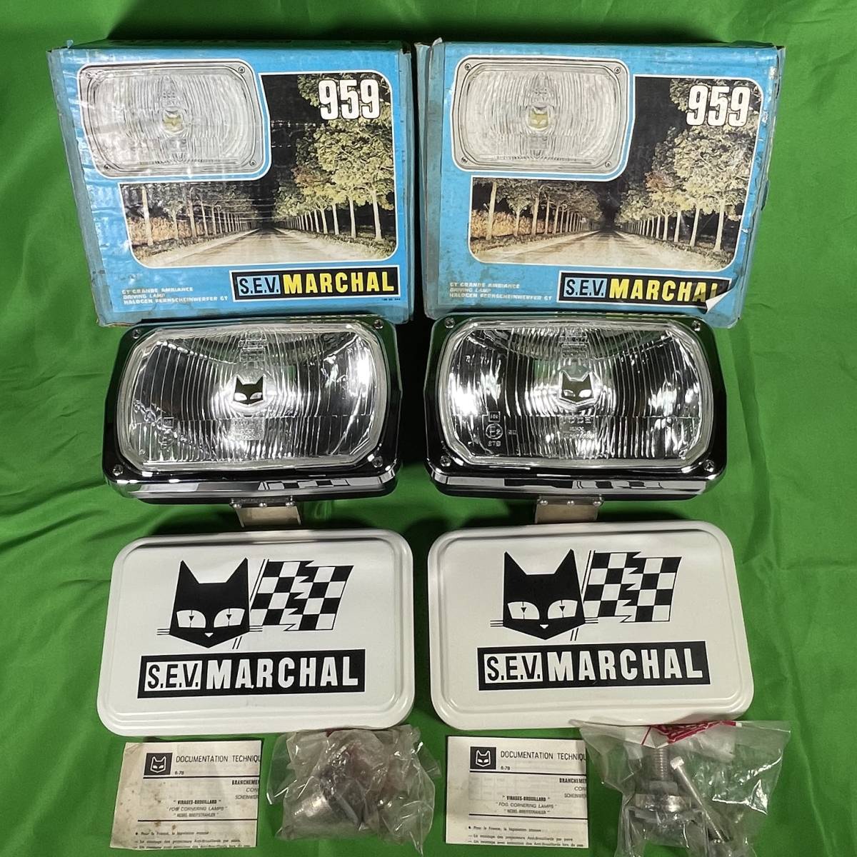 希少 当時物 マーシャル 959 フォグ ライト クリアレンズ カバー付 金
