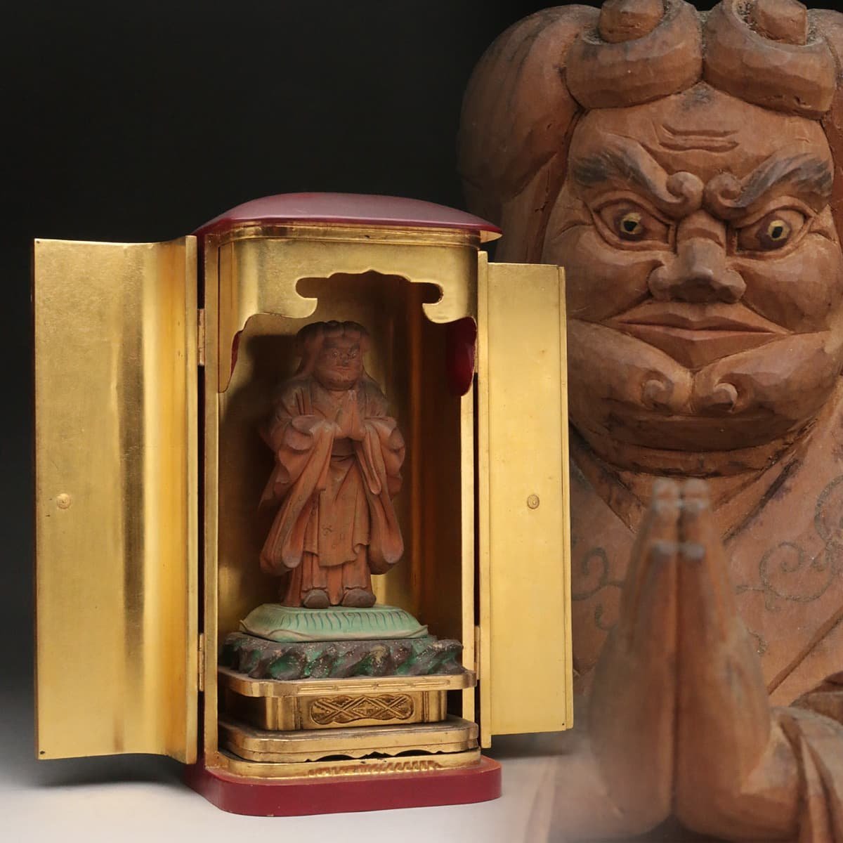 540『木彫 天燈鬼』 /骨董品 古美術 古玩 アンティーク 540『木彫 天燈