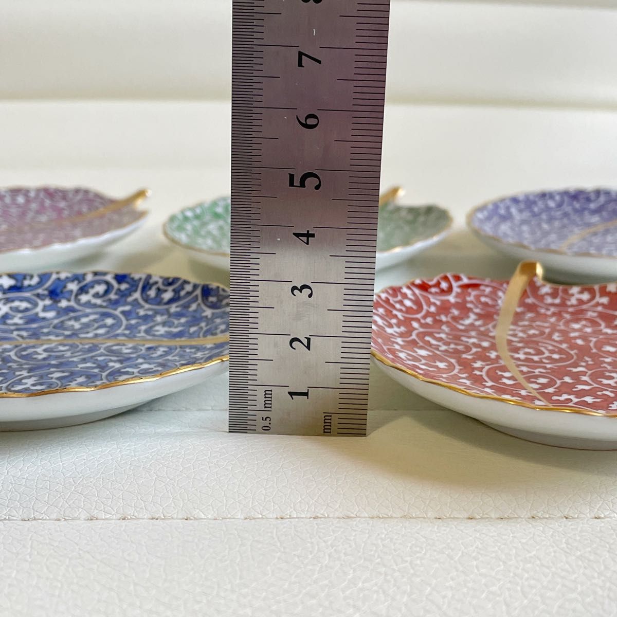 錦龍 豆皿 5枚 金彩 色絵付 染付 銘 唐草 美品 その2 【公式通販】