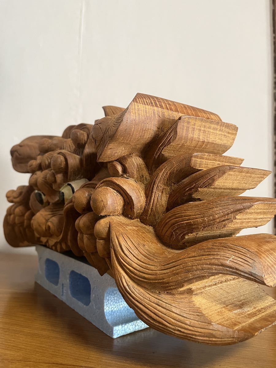 新品 だんじり 地車 鬼板 獅子噛 彫刻 彫物 ストラップ 欅