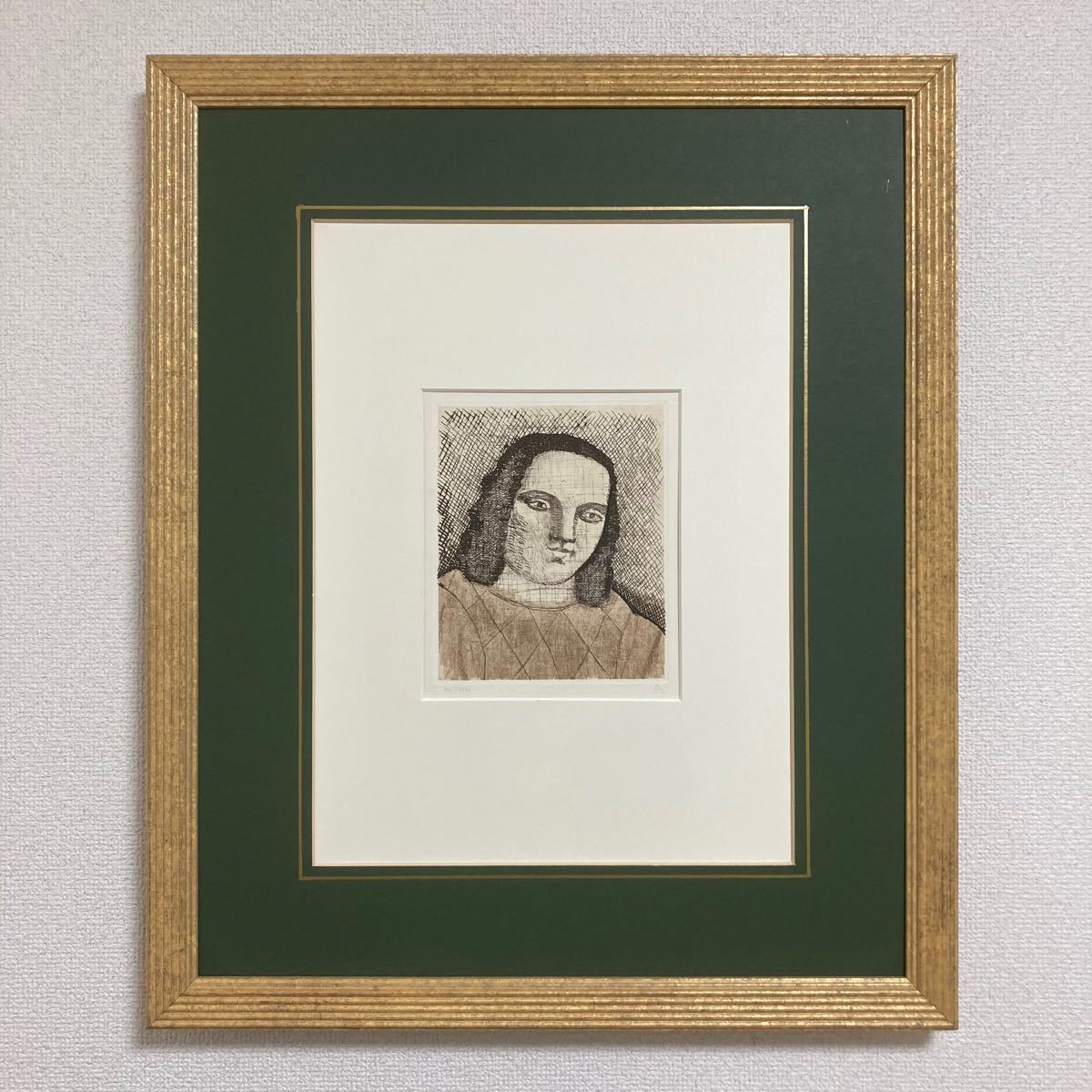 R 40504 ◇◇ 額入り絵 ◇◇ 銅版画？金属製 レリーフ画 ピエロ