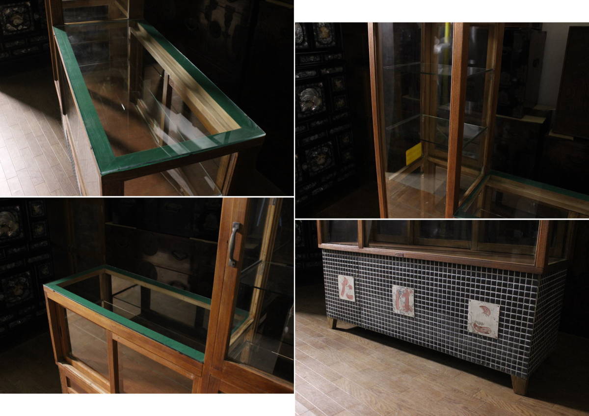 古いたばこ屋さんのL型・煙突タイプのガラスケース アンティーク