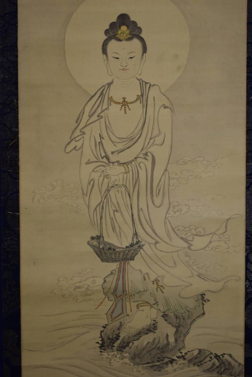 模写】/橋本雅邦/魚藍観音図/布袋屋掛軸HD-810 模写/橋本雅邦/魚