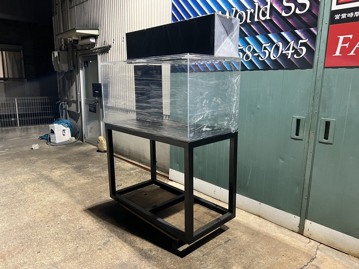 アクリル水槽 四面ブラック 四面10㍉ W1200 D600 H400 ワンオフ 佐川