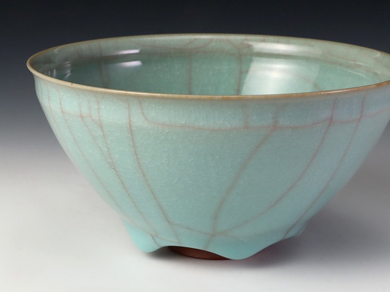 浦口雅行 氷砕青磁 茶盌 茶碗 浦口雅行 氷砕青磁 茶盌 茶碗