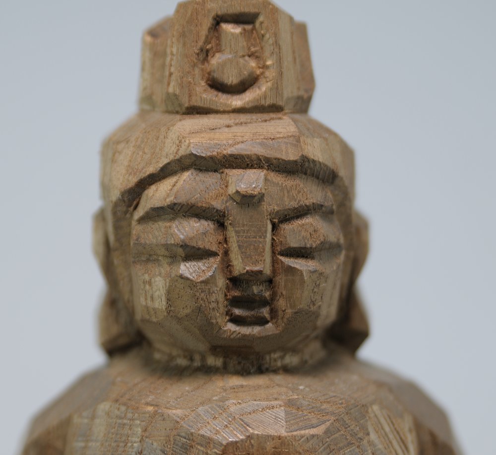 叩き彫 「勢至菩薩」 16224 エンジュ材 21cm 円空 木喰