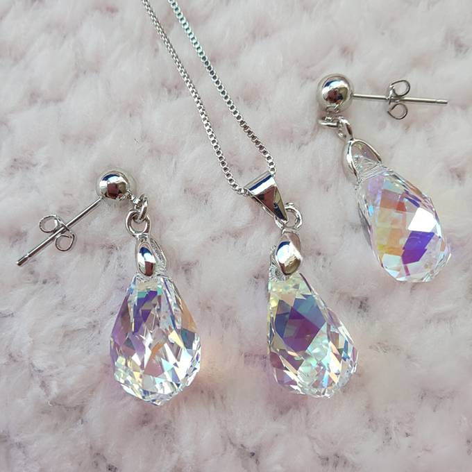 ジュエリーセット スワロフスキー ウォータードロップオーロラ