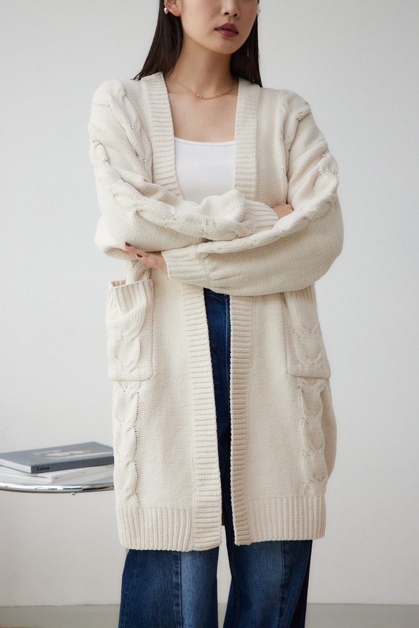 シェニールケーブルニットロングカーディガン｜WOMEN｜250HAG70-061H