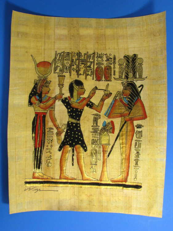 エジプト パピルス画 「The Hunt Papyrus」フレーム付 エジプト