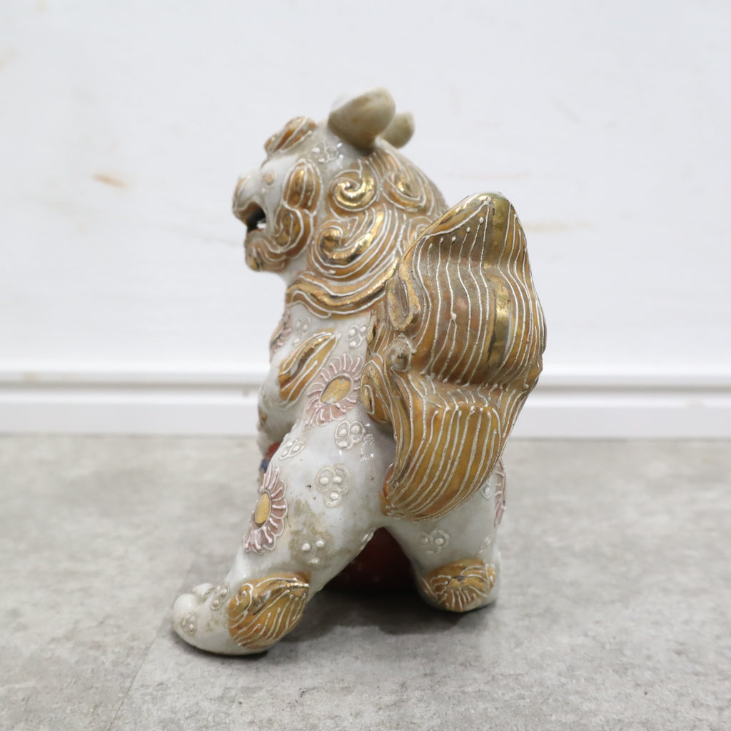 アン様 九谷焼 陶器製 獅子像アンティーク コレクション 骨董品 九谷焼