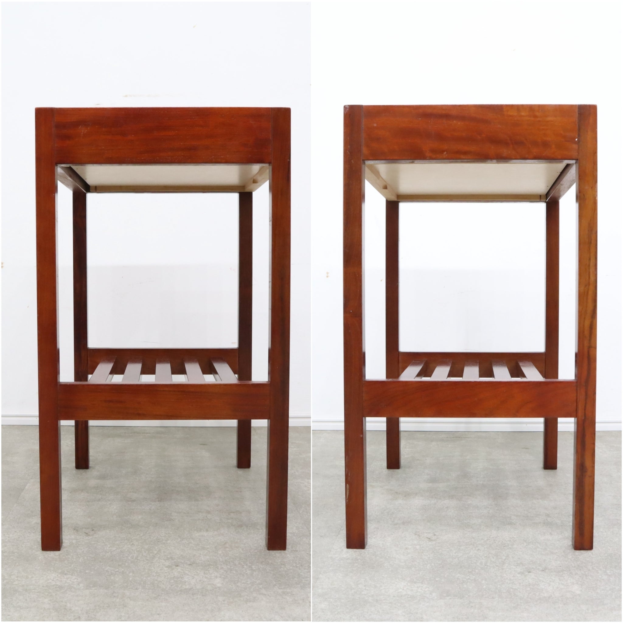 美品 オールドカリモク オープンシェルフ 花台 ナイトテーブル