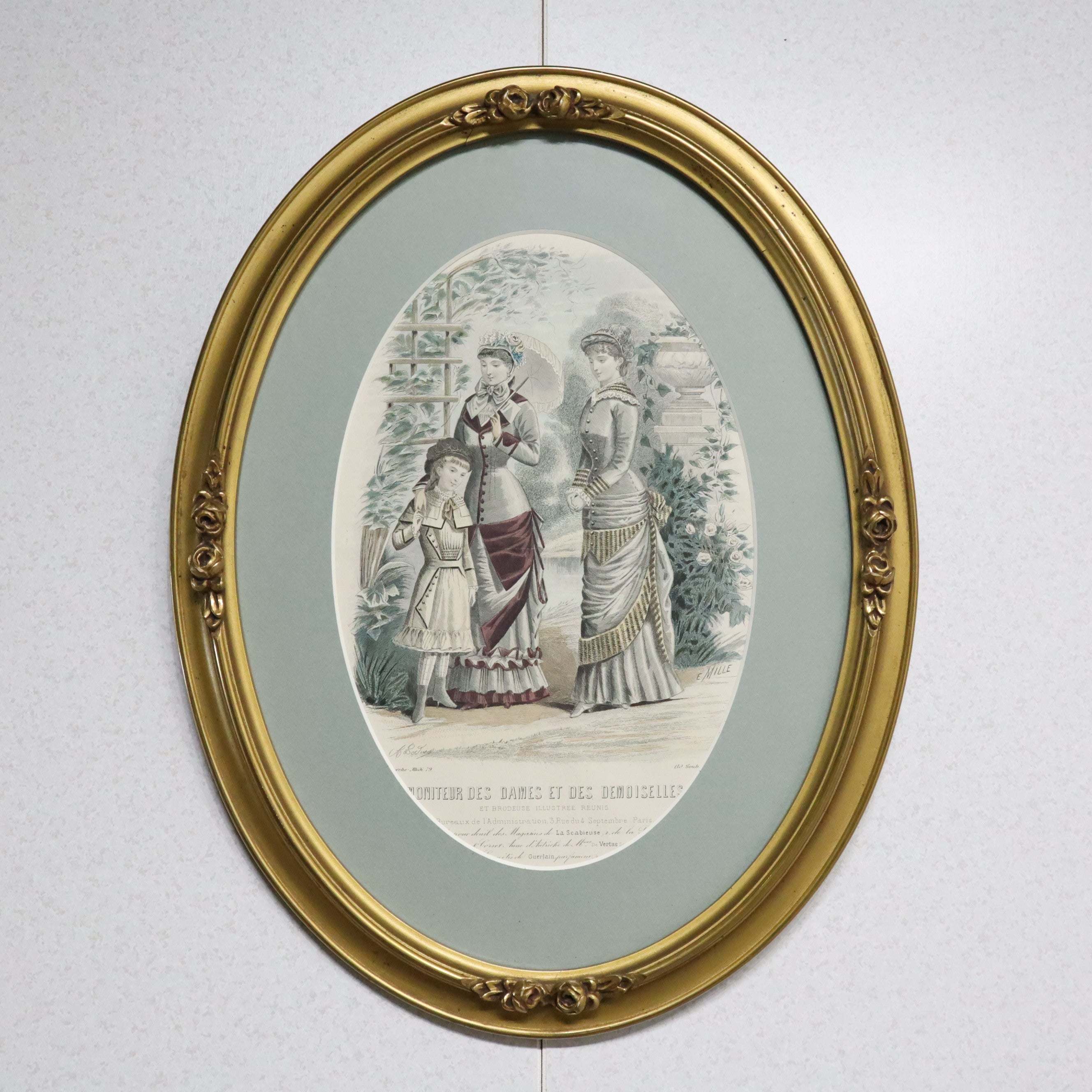 額縁 アンティークフレーム イギリス 木製 木彫り 楕円形 絵画額縁