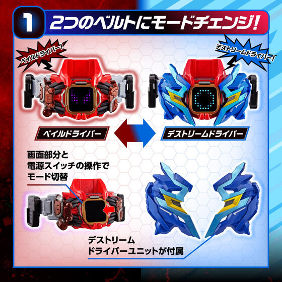仮面ライダーリバイス「変身ベルト DXベイルドライバー＆デストリーム