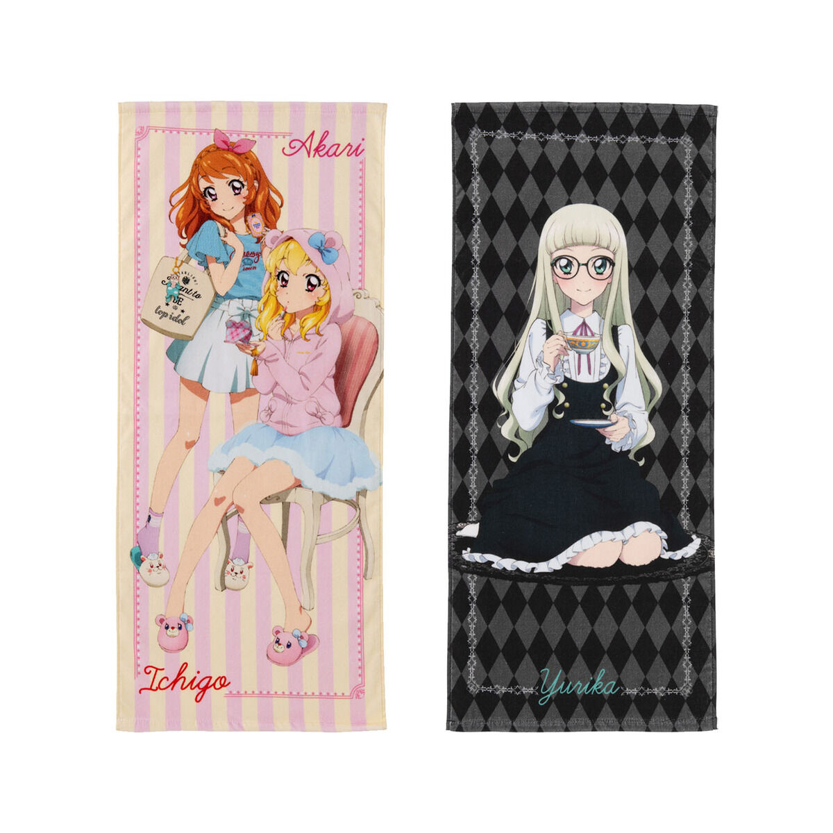 アイカツ！シリーズ フェイスタオル（いちご＆あかり／ユリカ