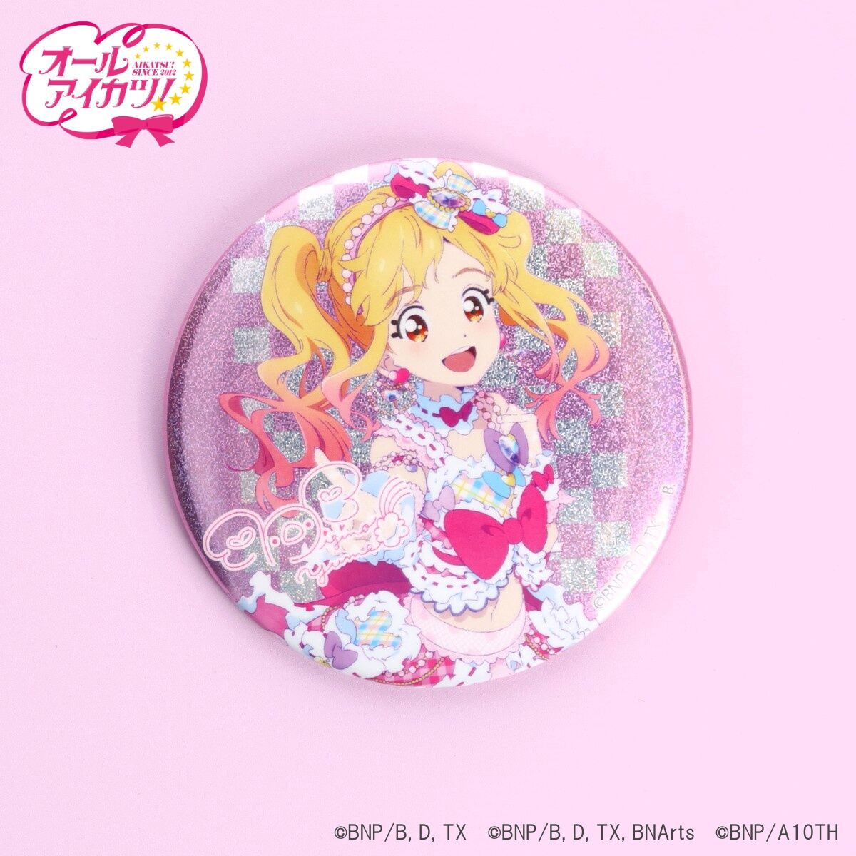 虹野ゆめ ハート缶バッジ オールアイカツ! ミュージアム ハート型 缶