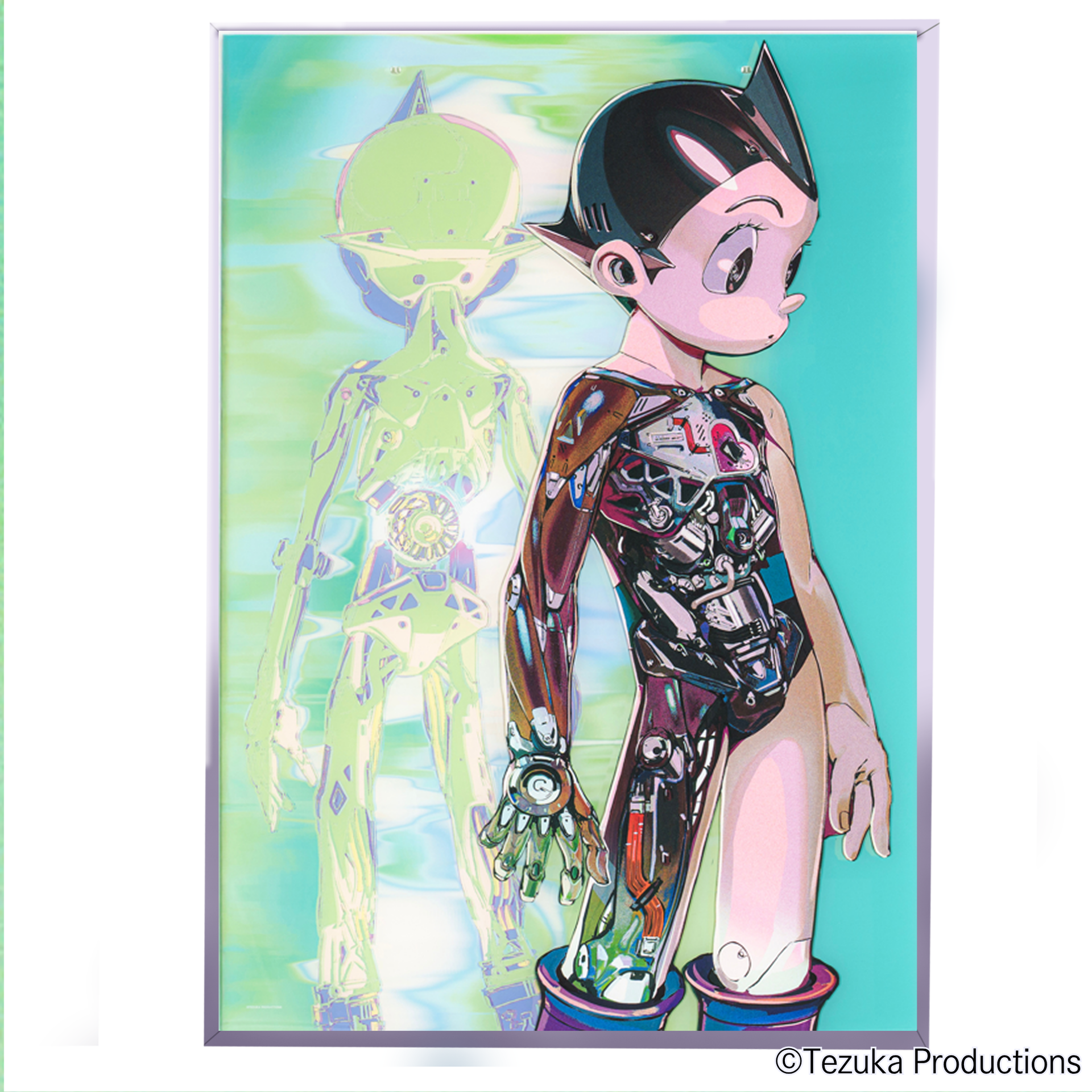 A2複製原画AF_KURO「鉄腕アトム」 UV2層加工（額装入り）