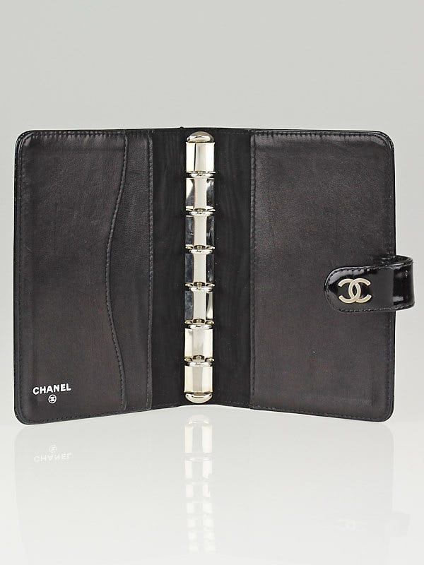 Chanel Black Patent Leather Small Agenda/Notebook Cover | Yoogi's