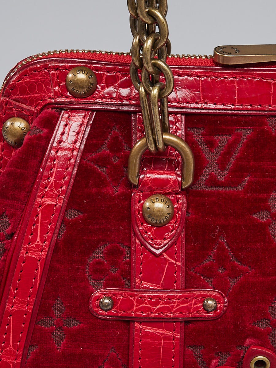 Louis Vuitton Limited Edition Red Monogram Velours Alligator