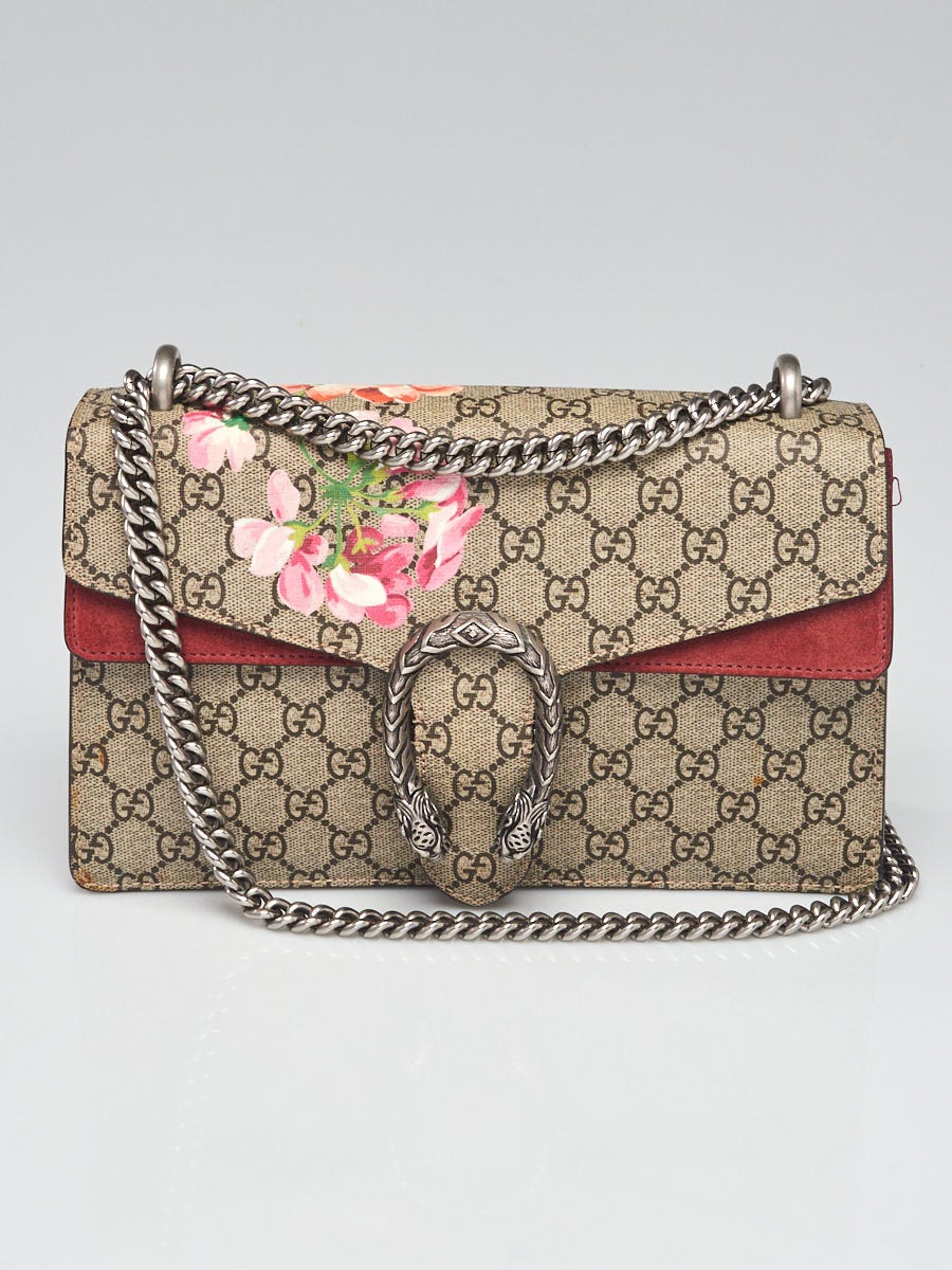 Gucci Beige/Pink GG Supreme Blooms Coated Canvas Small Dionysus
