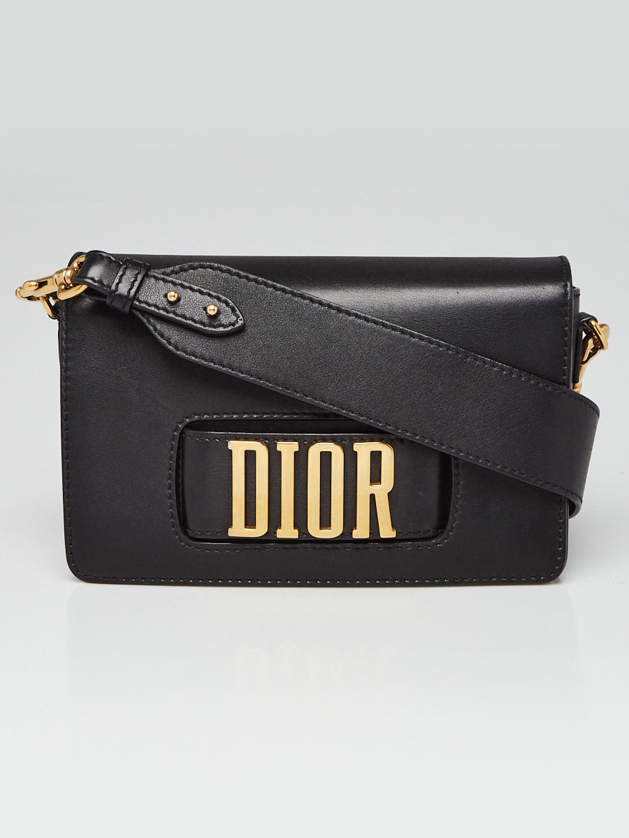 Christian Dior Black Pebbled Calfskin Leather Dio(r)evolution Flap