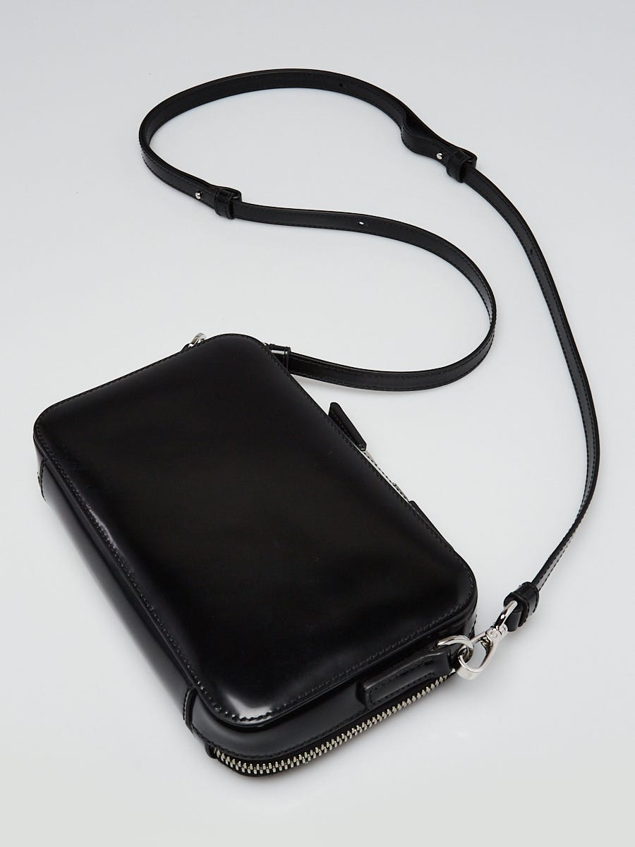 Prada Black Spazzolato Leather Bandoliera Crossbody Bag 2VH173