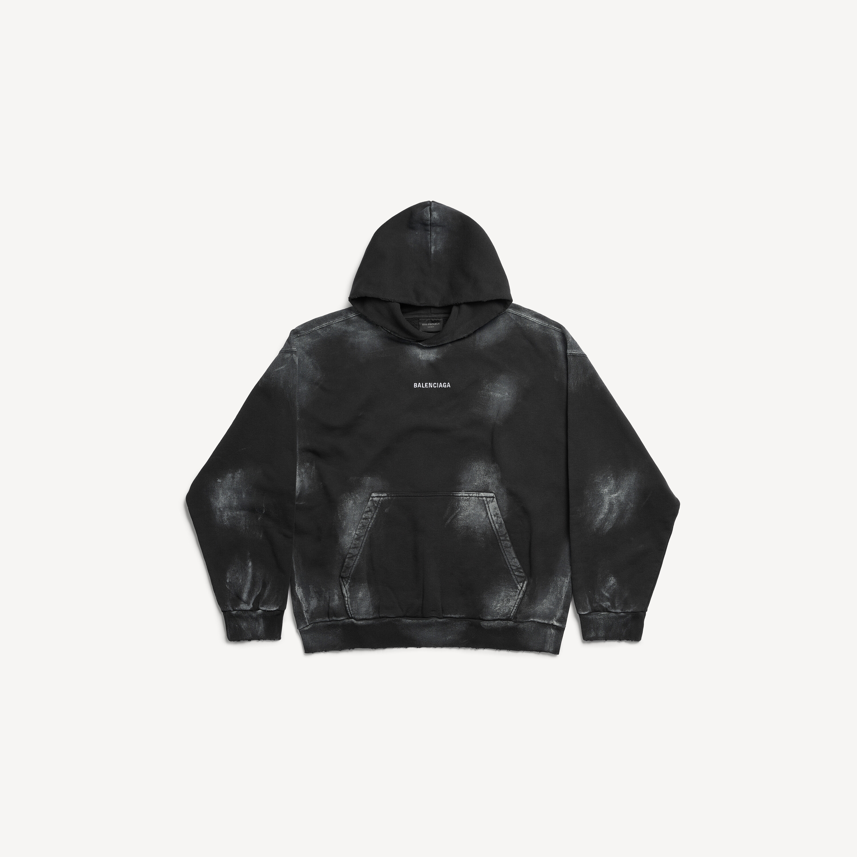 Men's Taped Balenciaga Back Hoodie Medium Fit in Faded Black