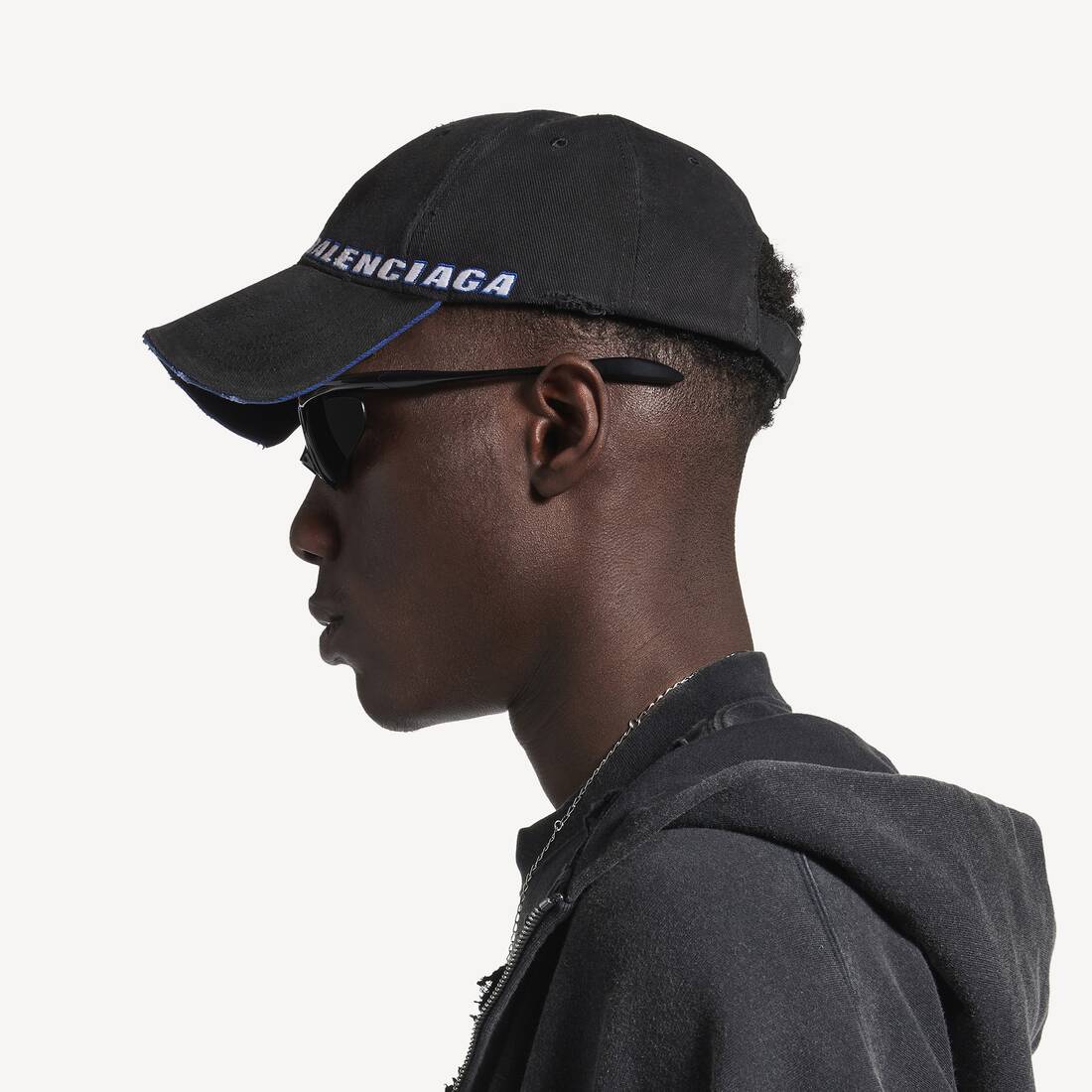 Men's Tilted Typo Cap in Black | Balenciaga US