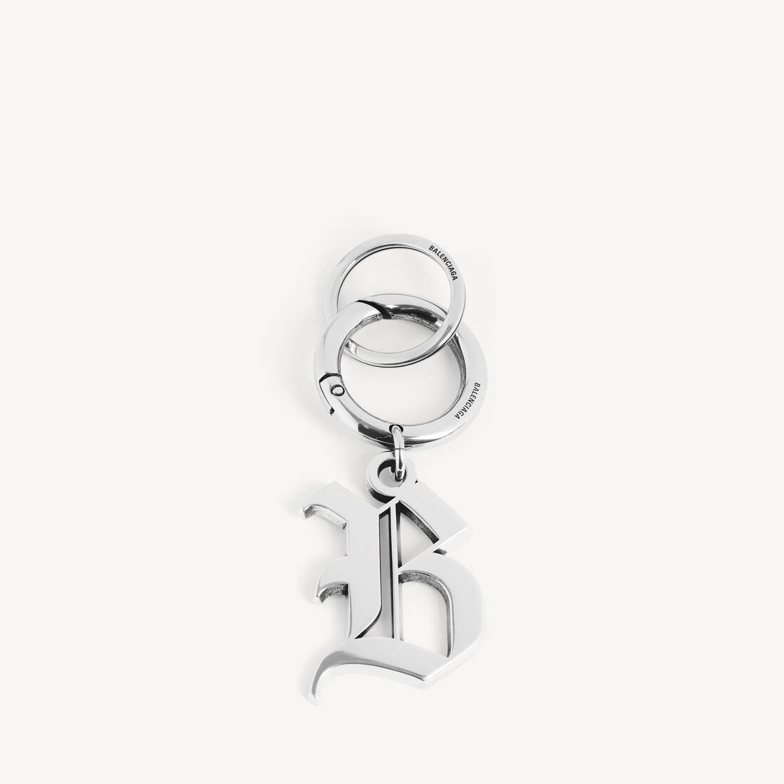 Melrose B Keychain in Antique Silver | Balenciaga US