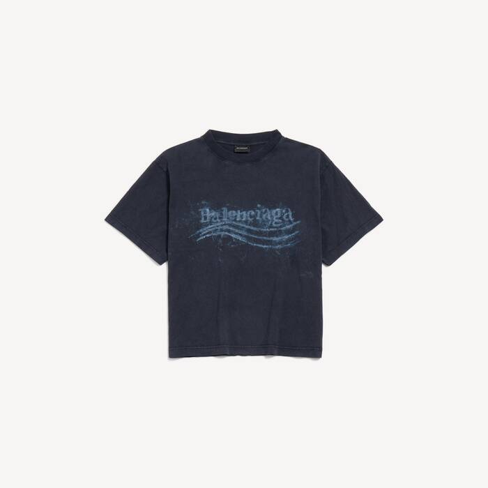 Women's Balenciaga Back T-shirt Medium Fit in Light Blue/white