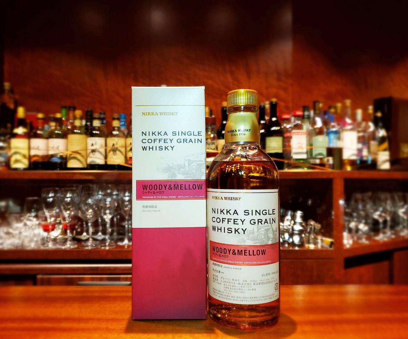 ニッカ シングルカフェグレーン ウヰスキー ウッディ&メロウ500ml 箱