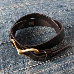 栃木レザー】“STANDARD” Hook Buckle Leather Belt 【Summer Oil