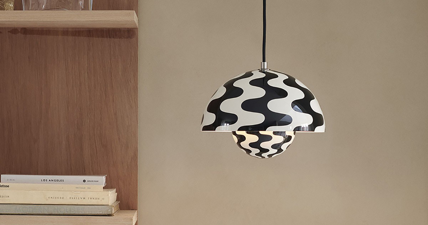 フラワーポット ペンダントライト VP1 BLACK & WHITE Pattern